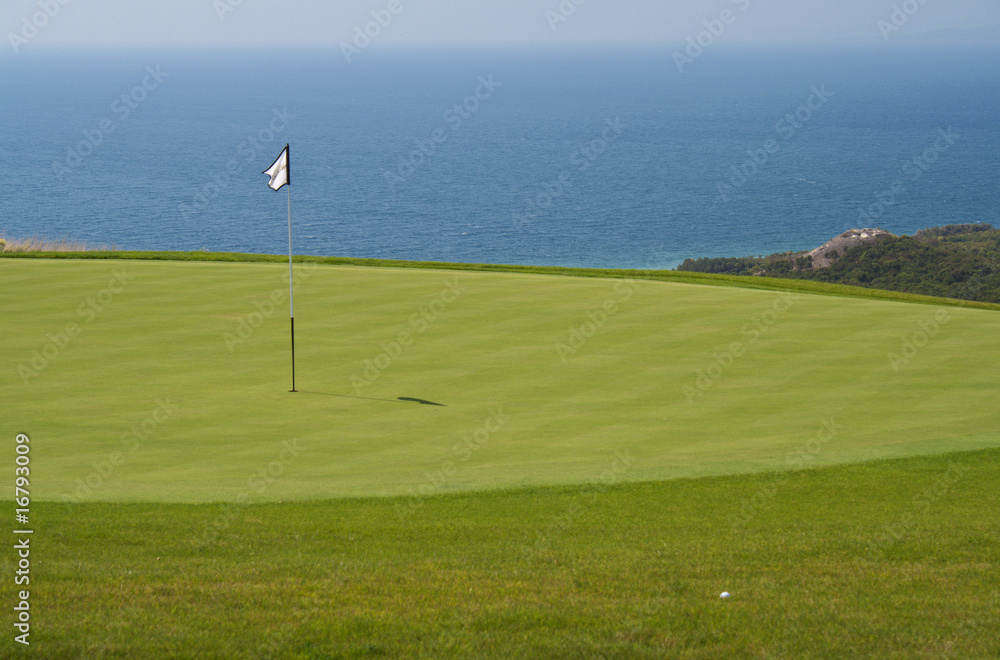 Green lawn for golf playing Green lawn for golf playing