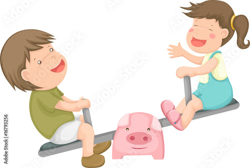 kids on seesaw
