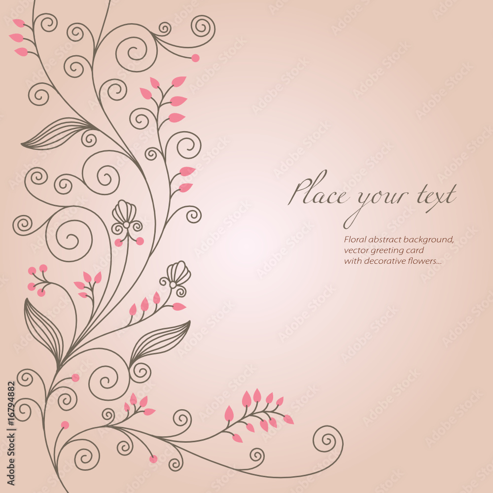 Greeting card, floral background