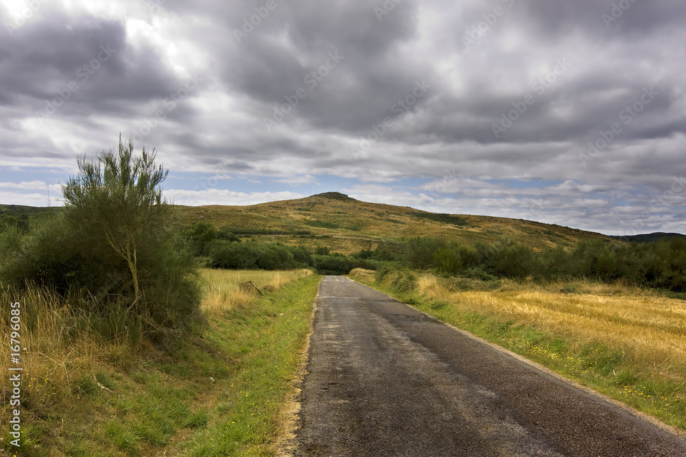 paisaje de carretera hacia la colina
