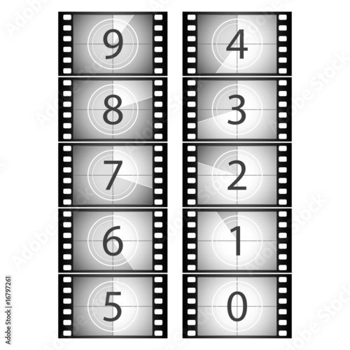 Film countdown. Vector.