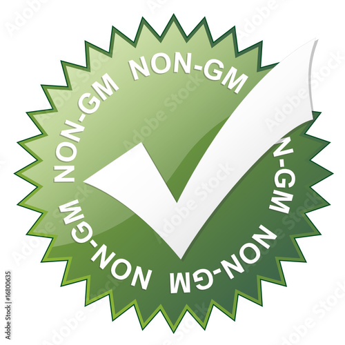 "Non-GM" vector stamp (green)