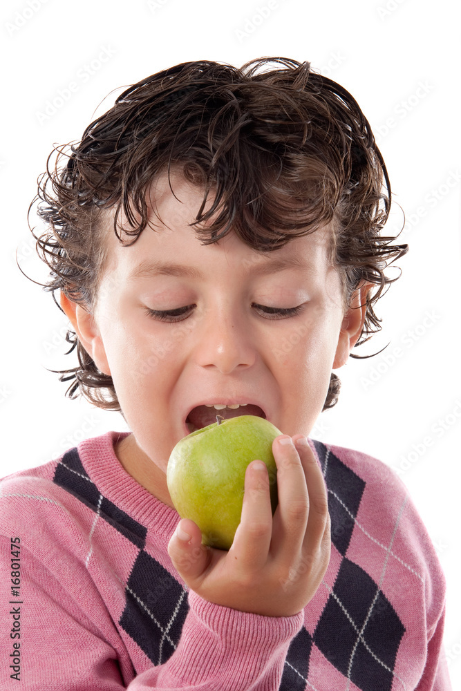 Child biting an apple Child biting an apple
