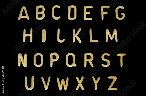 Alphabet soup pasta font