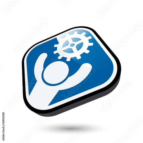 mensch technik symbol zahnrad
