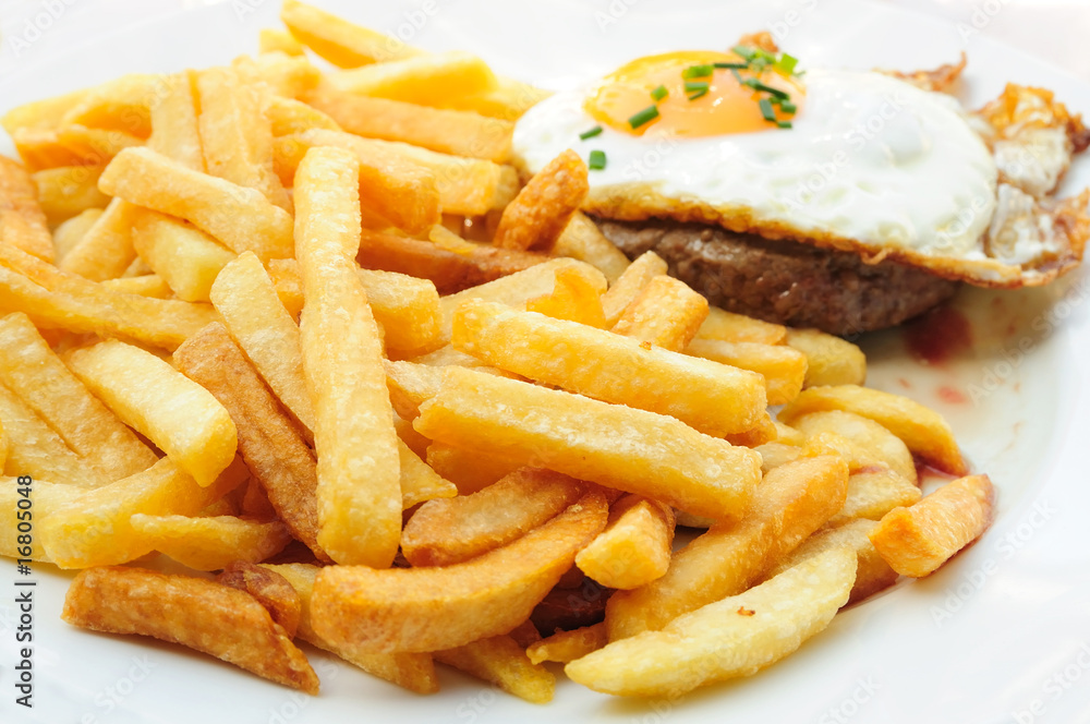 Egg and fries Egg and fries