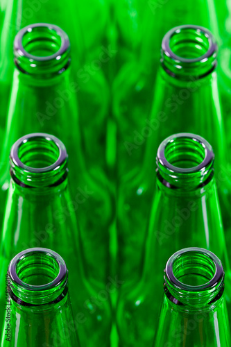 rows of green beer bottles