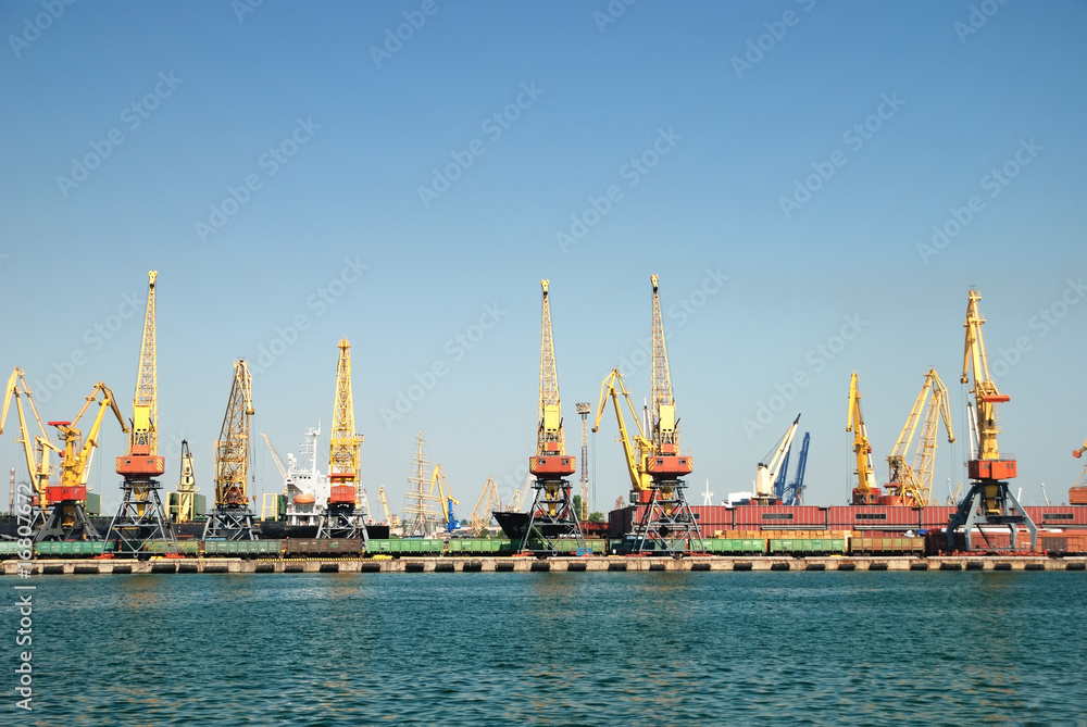 Panorama of the trading seaport