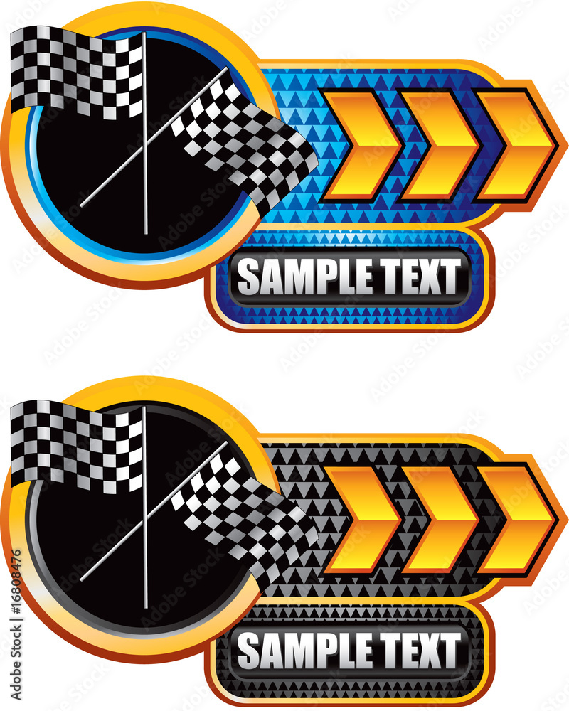 Gold Racing Flags Photo & Art Print Racing checkered flags gold arrow banners, Russ Allen