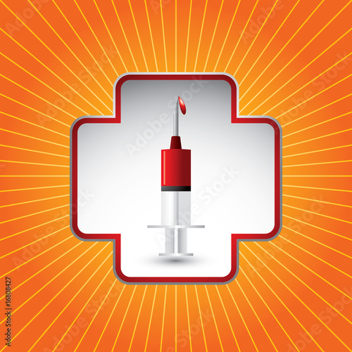 syring icon with starburst