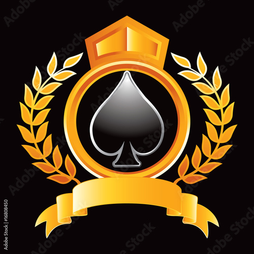 Spade playing card suit royal crest