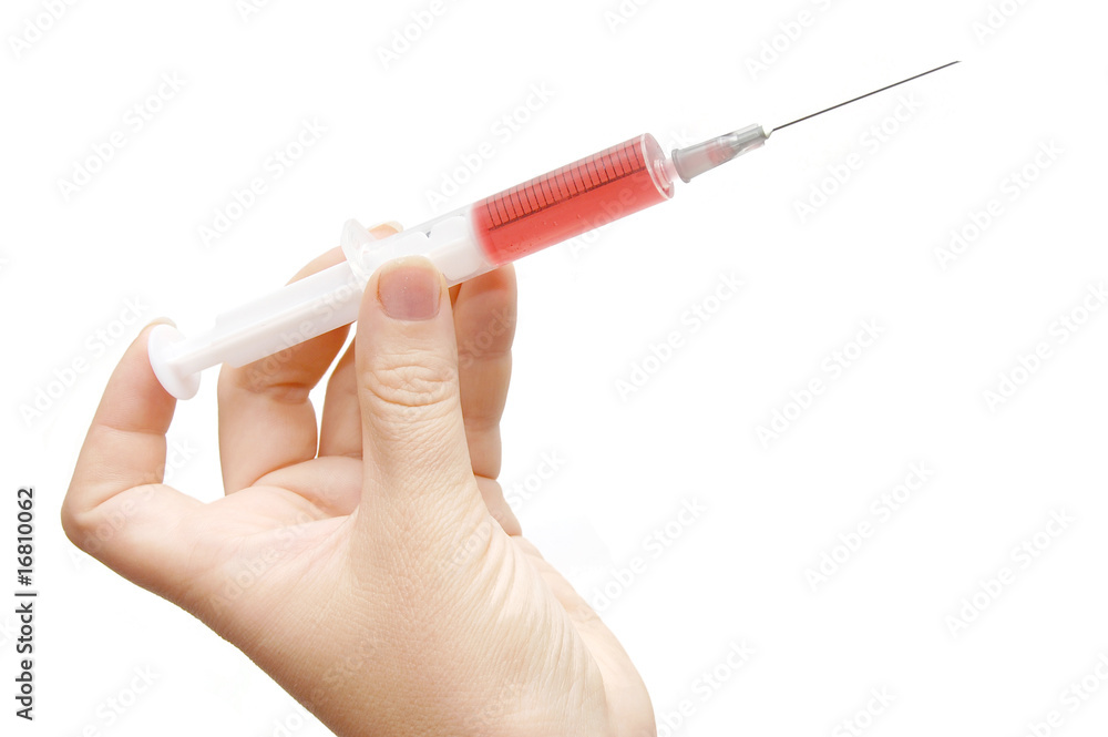 hand and prick isolated on white hand and prick isolated on white