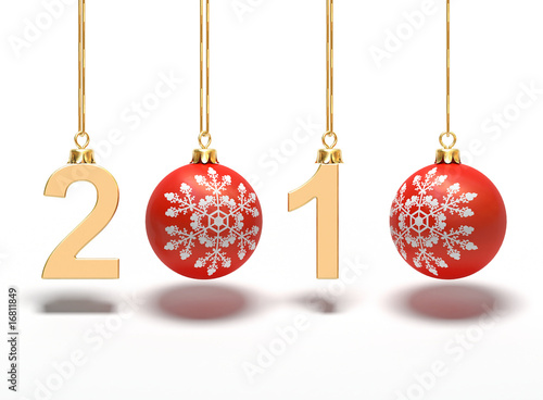 Il nuovo anno 2010 con palline di Natale photo