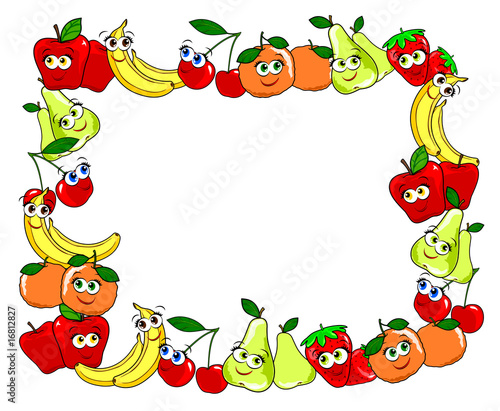 Cornice colorata con frutta