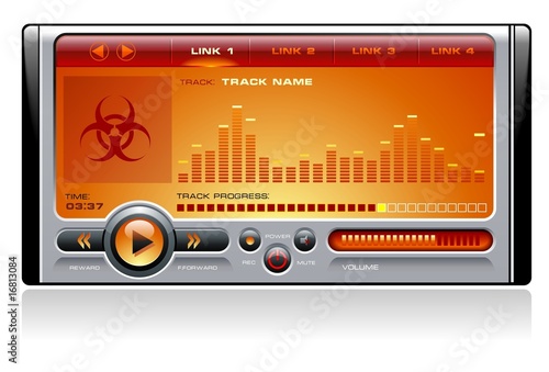 Obraz na płótnie Media Player Orange