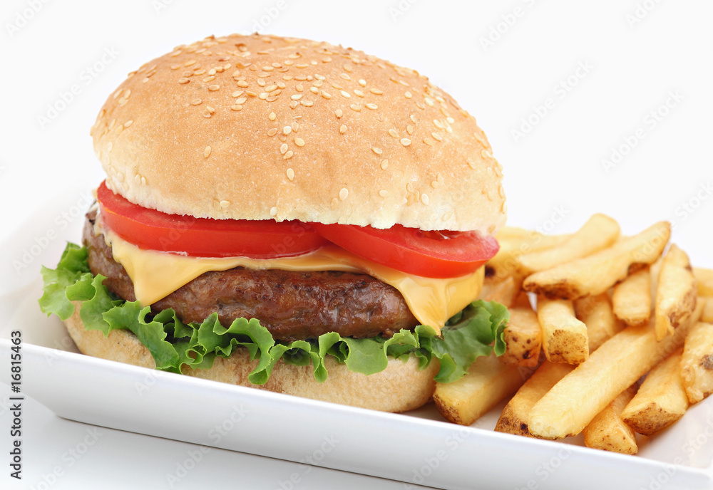Cheeseburger and fries Cheeseburger and fries