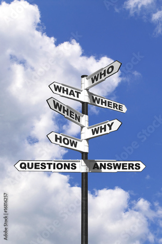 Questions and Answers signpost vertical