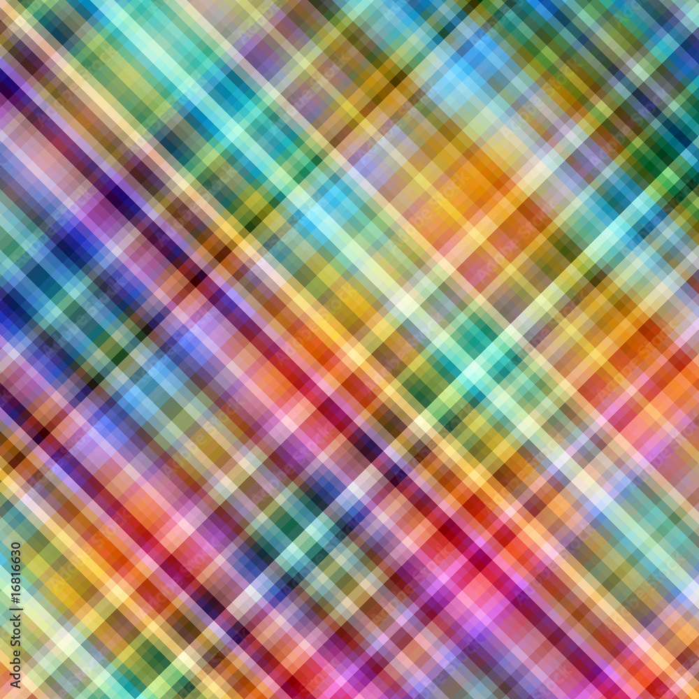 Multicolored pixels diagonal mosaic background.