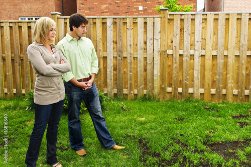 Couple concerned about lawn photo