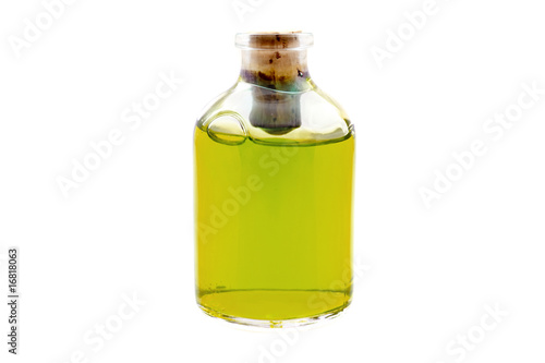 Yellow liquid in the bottle