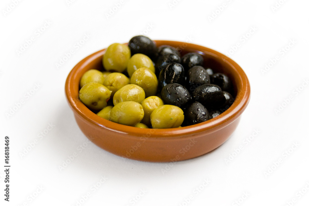 Olives in a ceramic bowl