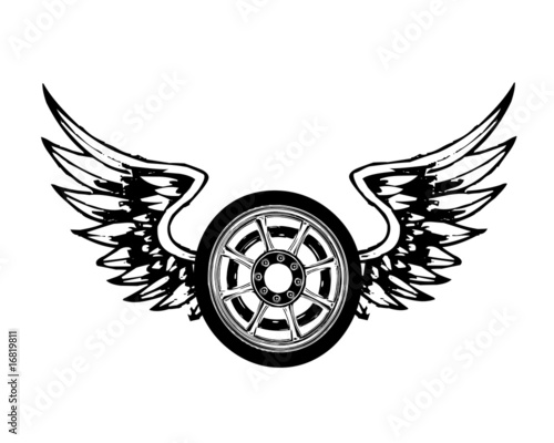 wings and wheel chopper tattoo