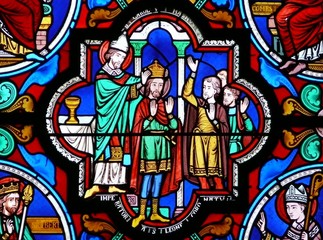Leinwandbilder Buntglas Glasfenster Sainte-Radegonde Poitiers Frankreich  © DomLortha
