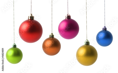 Christmas balls isolated on white