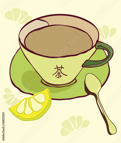 Cup of tea with abstract background
