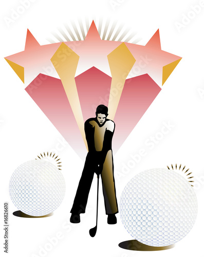 Vector  illustration of golf player.