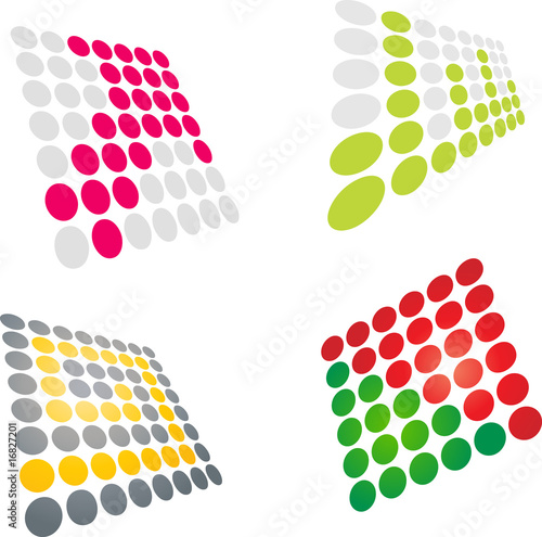 Abstract vector icons made from circles photo