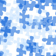 Fotobehang Pop art Naadloos blauw puzzelstukjes patroon  © ihor-seamless