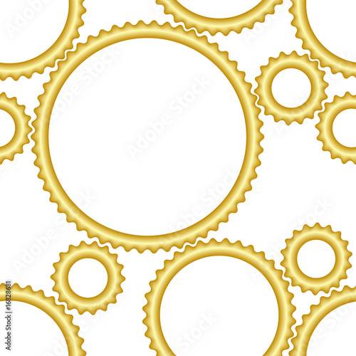 Seamless cogwheel gold pattern