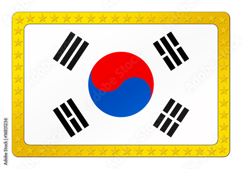 3D-Button - Südkoreanische Flagge