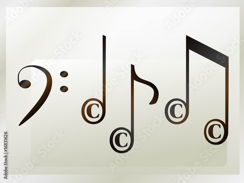 Copyright Musical Notation with Bass Clef