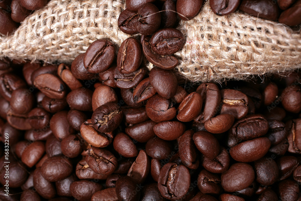 Naklejka premium coffe and a sack cloth
