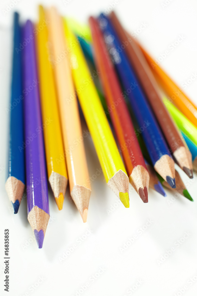 Color pencils on white background Color pencils on white background