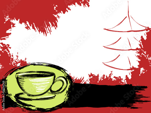 Grungy Japanese tea background