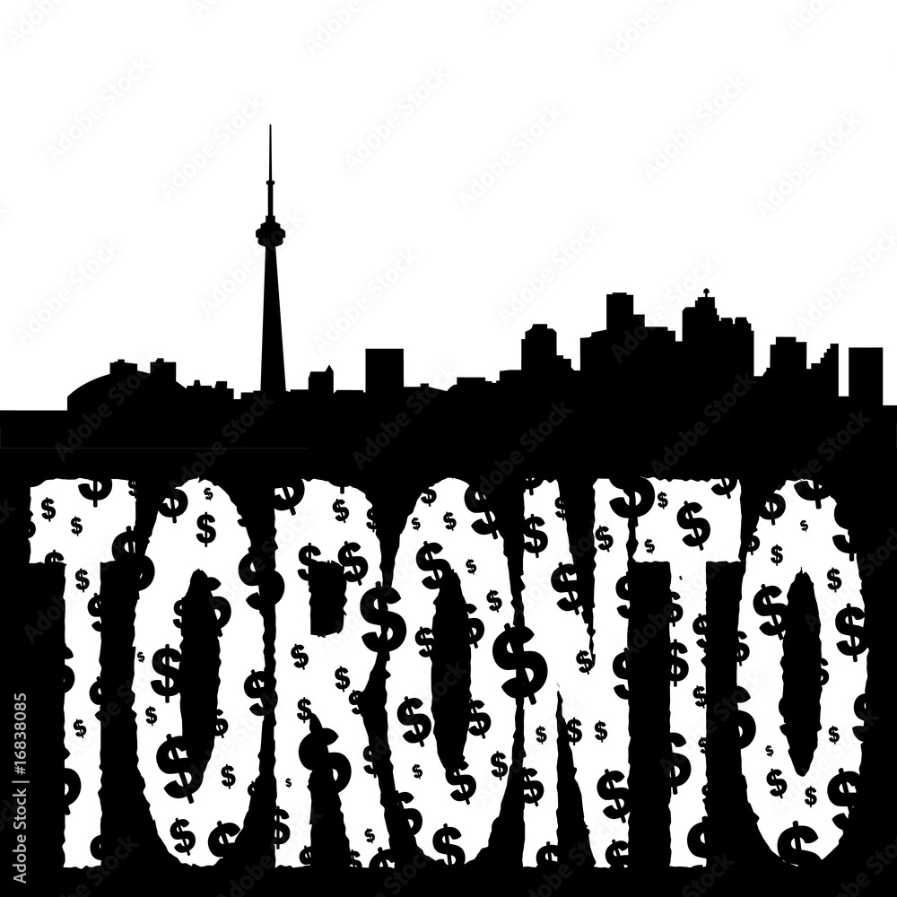 Obraz premium Toronto skyline with grunge text
