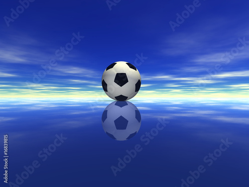 soccer ball on water