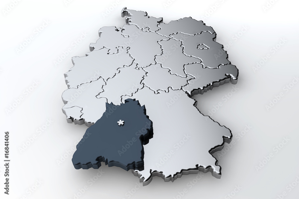Fototapeta premium Deutschlandkarte Baden Wuerttemberg