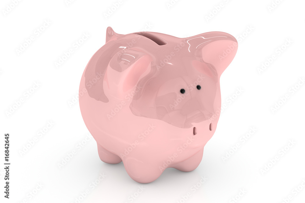 Piggy Bank over White Piggy Bank over White