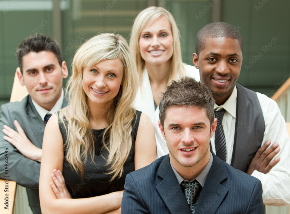 Fototapeta premium Businesspeople in a stairs