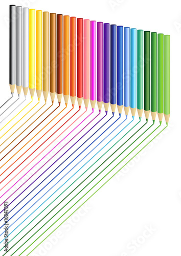 matite e righe colorate