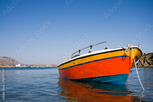 Small fishing boat on a sea