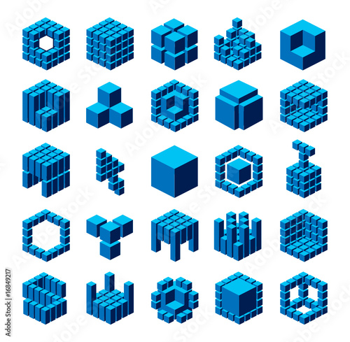 abstract 3D vector design elements