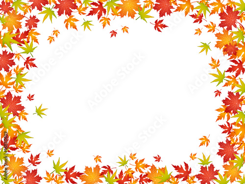Colorful frame of autumn leaves