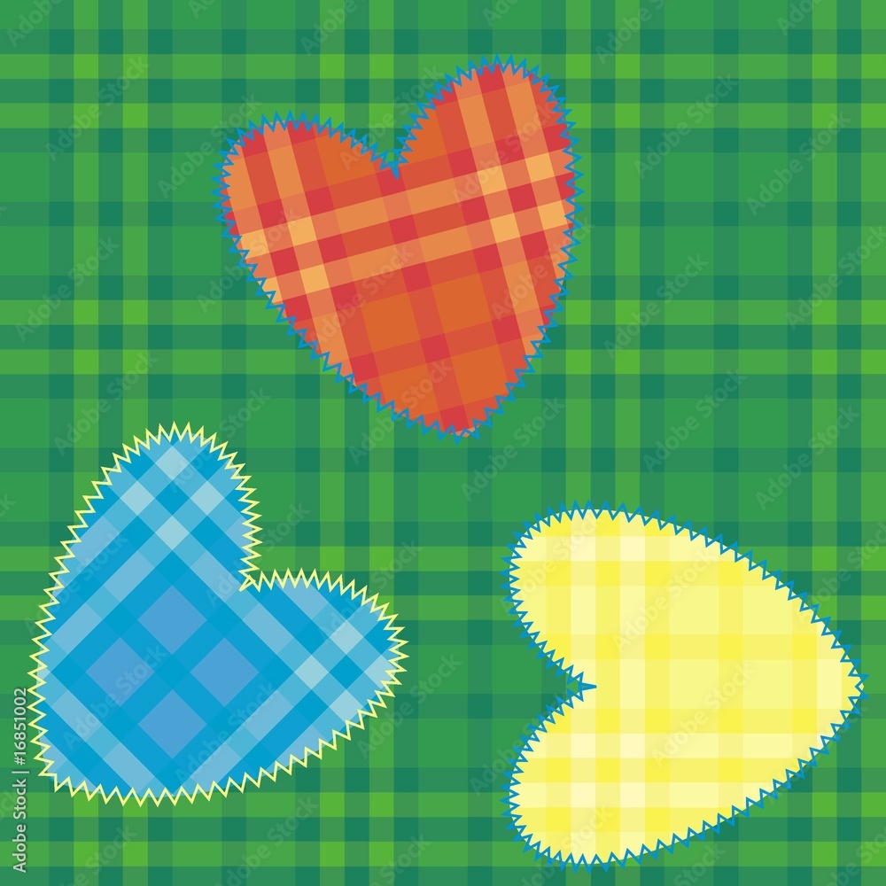 heart-shaped patch sewn heart-shaped patch sewn