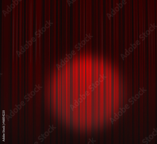Deep Red Curtain With Small Spot Bottom