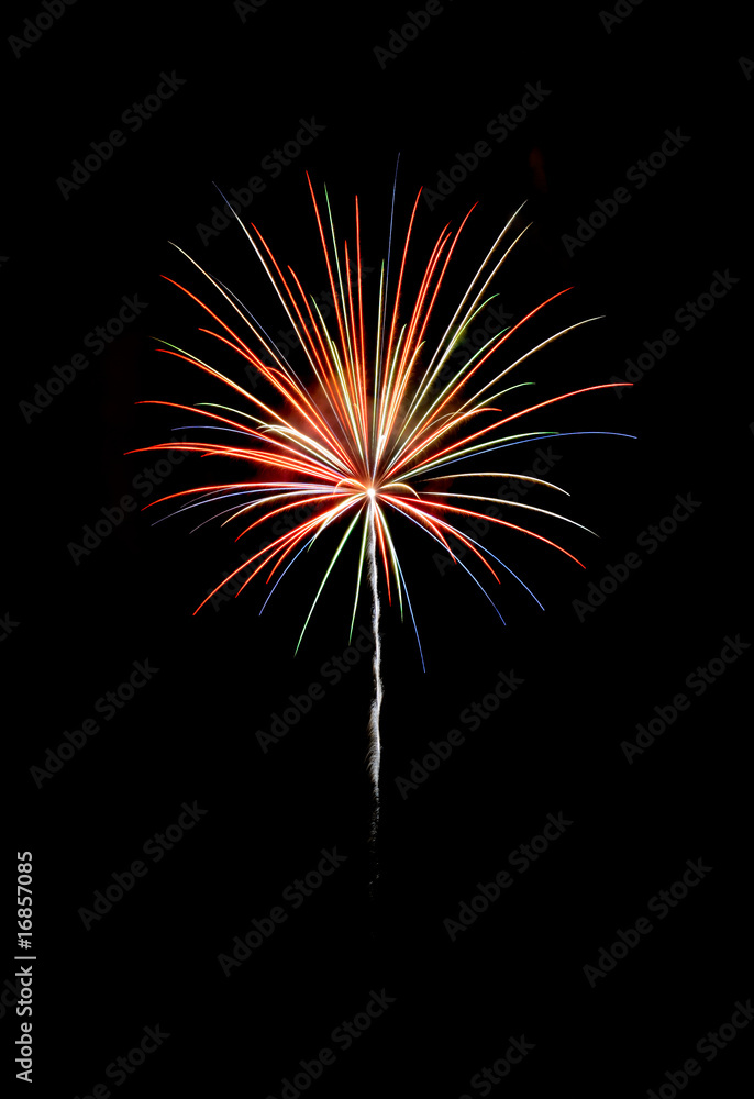 Fireworks isolated in black background